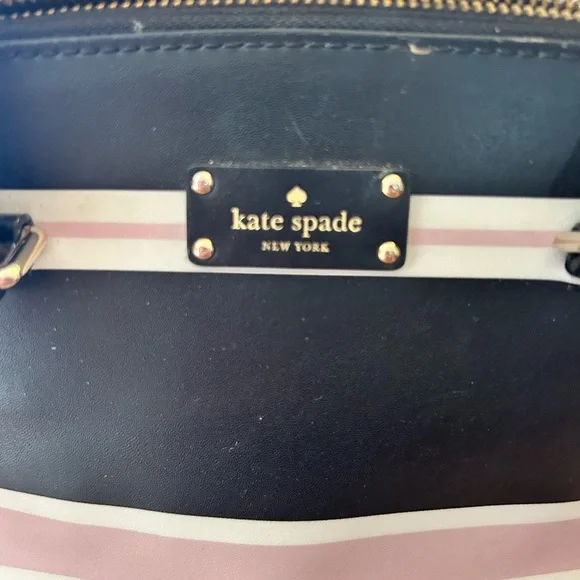 Kate Spade Black and Pink Striped Satchel - Picture 4 of 6